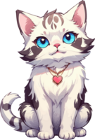 AI generated Blue Eyes Himalayan Cat wear Love Necklace Clip Art png