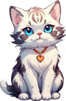 AI generated Blue Eyes Himalayan Cat wear Love Necklace Character png