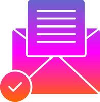 Open Email Glyph Gradient Icon vector