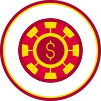 chip plano circulo uni icono vector