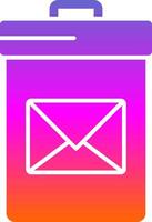 Delete Message Glyph Gradient Icon vector