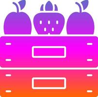 Fruta caja glifo degradado icono vector