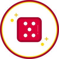 Dice five Flat Circle Uni Icon vector