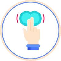 Two Fingers Double Tap Flat Circle Uni Icon vector