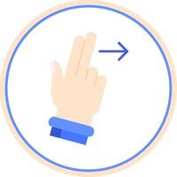 Two Fingers Right Flat Circle Uni Icon vector