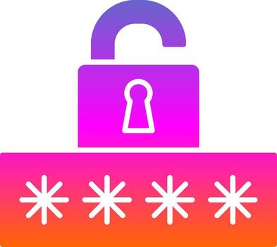 Broken Password Glyph Gradient Icon vector