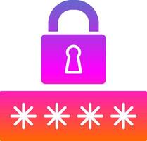 Password Glyph Gradient Icon vector