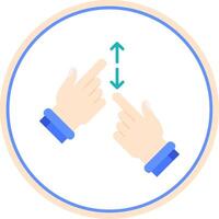 Tap and Scroll Flat Circle Uni Icon vector