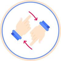 Rotate Two Hands Flat Circle Uni Icon vector