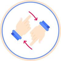 Rotate Two Hands Flat Circle Uni Icon vector