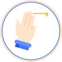 Three Fingers Right Flat Circle Uni Icon vector