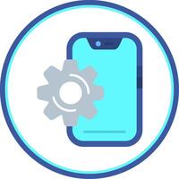 Setting Flat Circle Uni Icon vector
