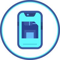 Save Flat Circle Uni Icon vector