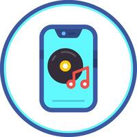 Music player Flat Circle Uni Icon vector