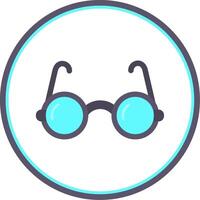Eyeglasses Flat Circle Uni Icon vector