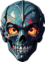 AI generated Robot Skull Face Sticker png