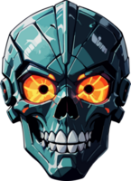 AI generated Robot Skull Head Cartoon png