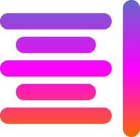 Horizontal Align Glyph Gradient Icon vector