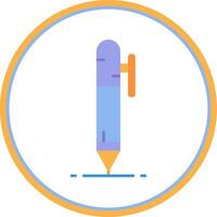 Pen Flat Circle Uni Icon vector