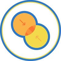 Combine Flat Circle Uni Icon vector