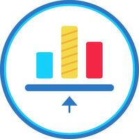 Bottom allignment Flat Circle Uni Icon vector