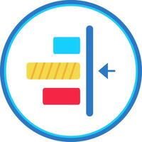 Right alignment Flat Circle Uni Icon vector