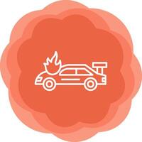 Accident Car In Fire Vector Icon