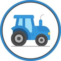 Tractor Flat Circle Uni Icon vector