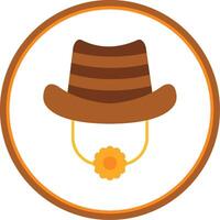 Hat Flat Circle Uni Icon vector