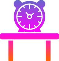 mesa reloj glifo degradado icono vector