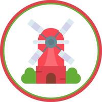 Windmill Flat Circle Uni Icon vector