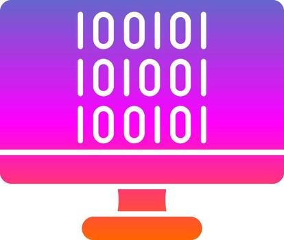 Binary Code Glyph Gradient Icon vector