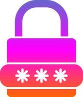 Lock Glyph Gradient Icon vector