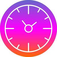 reloj hora glifo degradado icono vector