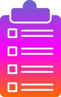 icono de gradiente de glifo de lista de verificación vector