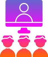 Virtual Class Glyph Gradient Icon vector