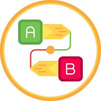 diagrama plano circulo uni icono vector