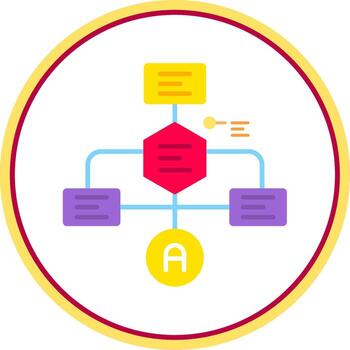Flowchart Flat Circle Uni Icon vector