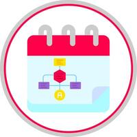 Calender Flat Circle Uni Icon vector