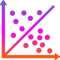 Scatter Graph Glyph Gradient Icon vector