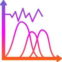Wave Chart Glyph Gradient Icon vector