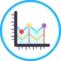 línea gráfico plano circulo uni icono vector