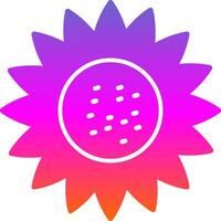 Sunflower Glyph Gradient Icon vector