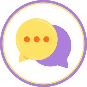 habla burbujas plano circulo uni icono vector