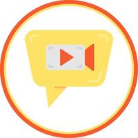 Video chat Flat Circle Uni Icon vector