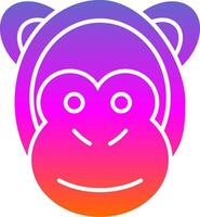 Monkey Glyph Gradient Icon vector