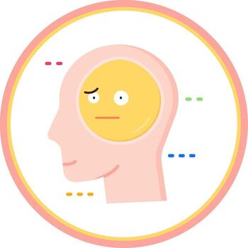 Expressionless Flat Circle Uni Icon vector