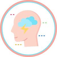 Brainstorm Flat Circle Uni Icon vector