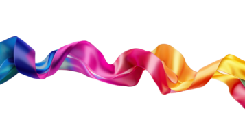 AI generated Abstract swirl gradient color ribbon png