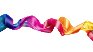 AI generated Abstract swirl gradient color ribbon png